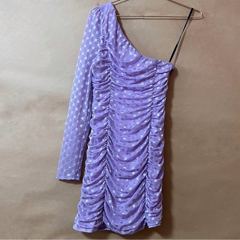 Majorelle | Karissa Mini Dress One Shoulder Ruffle Ruched Amethyst Purple Size M - Picture 11 of 15